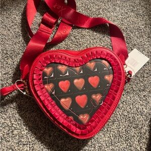Betsy Johnson heart shaped chocolates purse